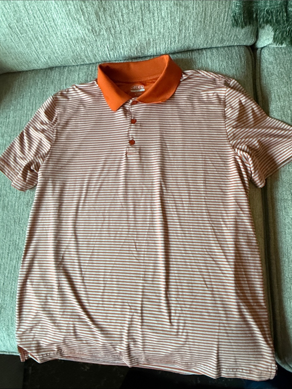 bcg Orange & White Striped Men's Polo